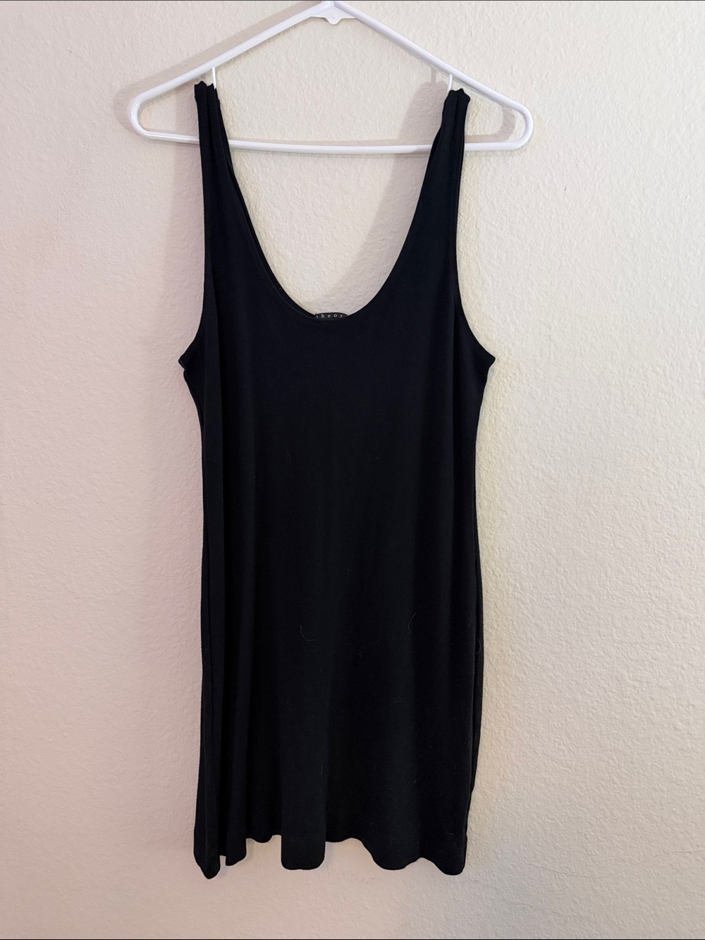 Theory Black Scoop Neck Mini Dress